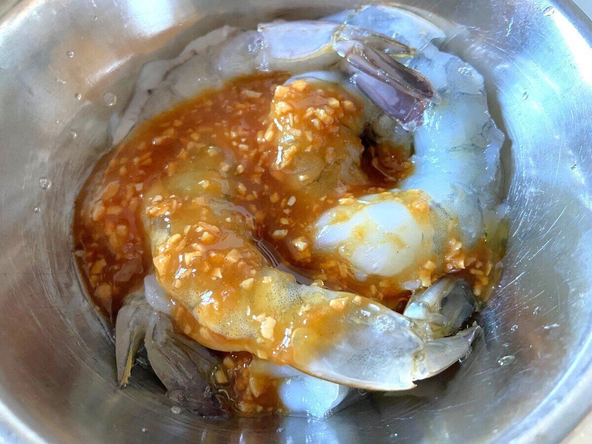 海老にかけて漬ける