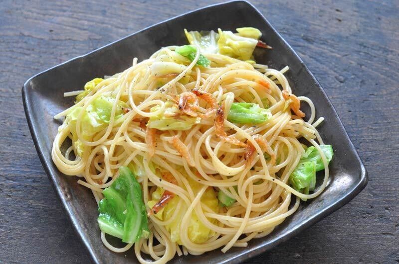 キャベツと桜えびのパスタ