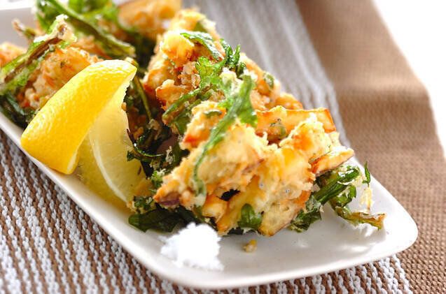 菊菜としらすのかき揚げ