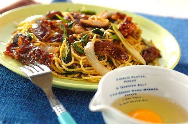 春菊入り照り焼き焼きそば