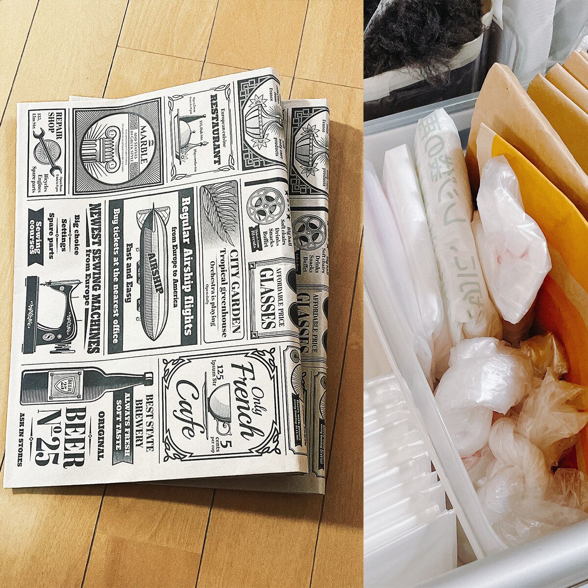 紙袋やポリ袋、レジ袋