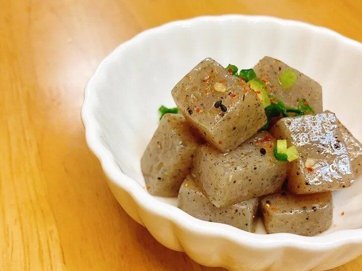 ネギ塩こんにゃく炒め