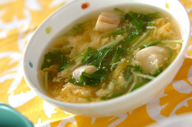 水菜のふんわりかきたま汁
