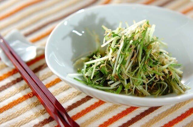 水菜とジャコのユズ炒め