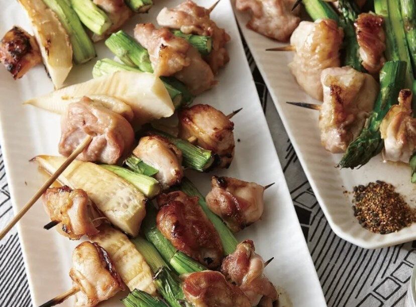 焼くだけのシンプルクッキング♪鶏肉とたけのこの焼きとり風