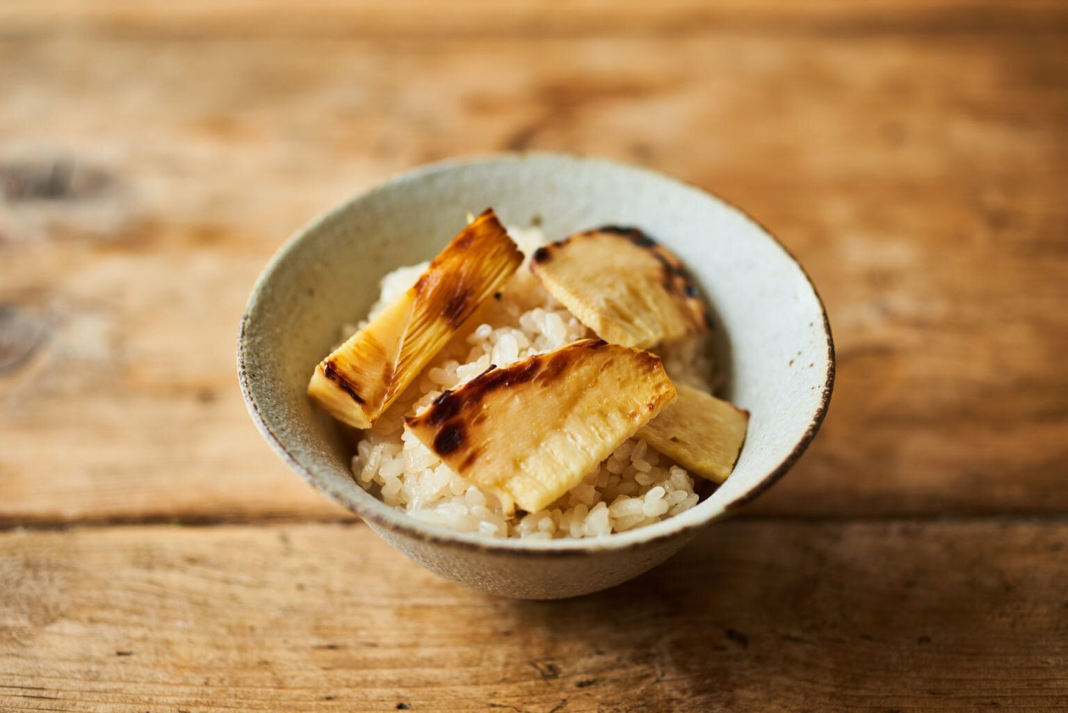 焼きたけのこご飯