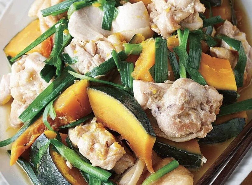 鶏肉とかぼちゃのバターじょうゆ蒸し