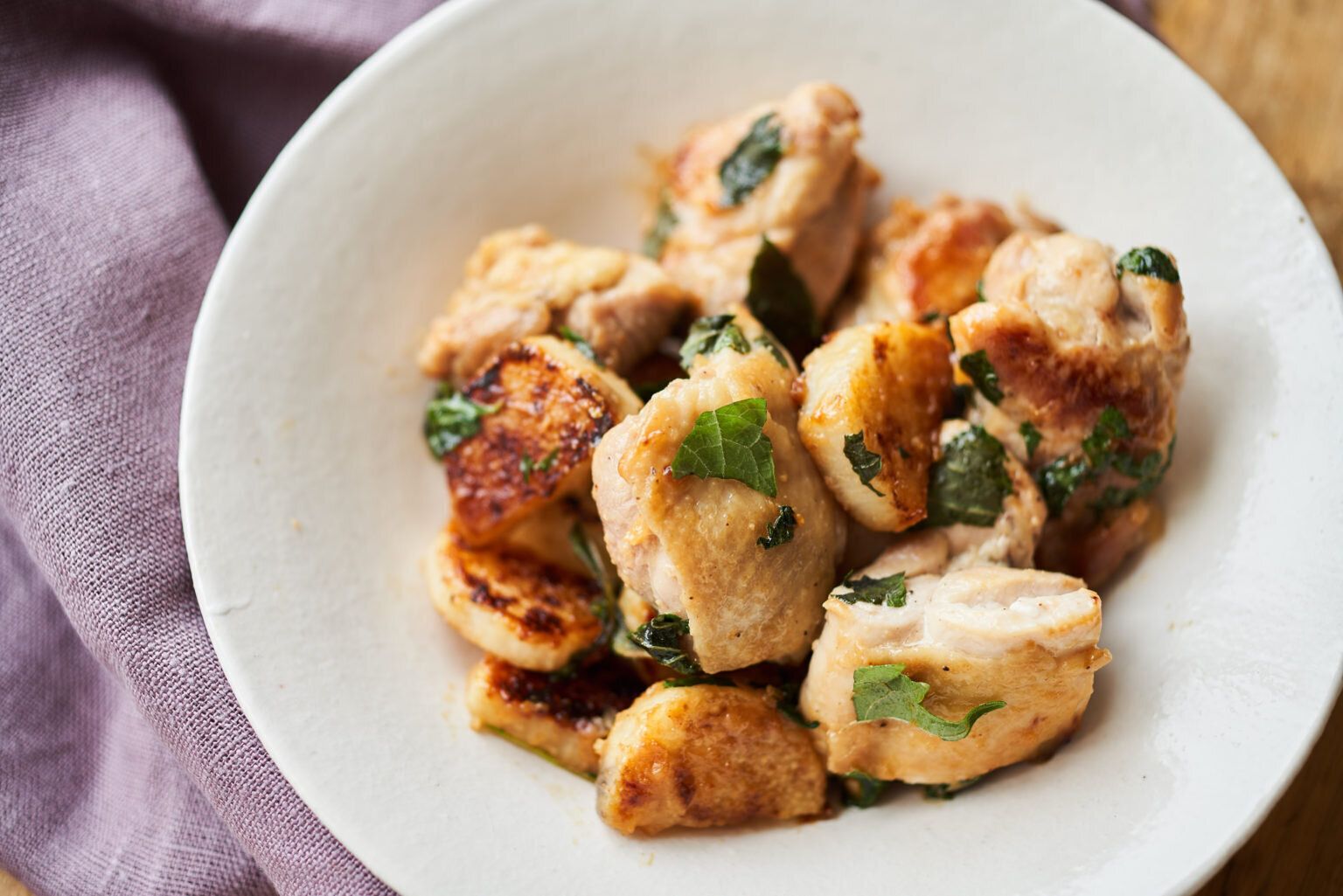 鶏肉と長芋のにんにくみそ炒め