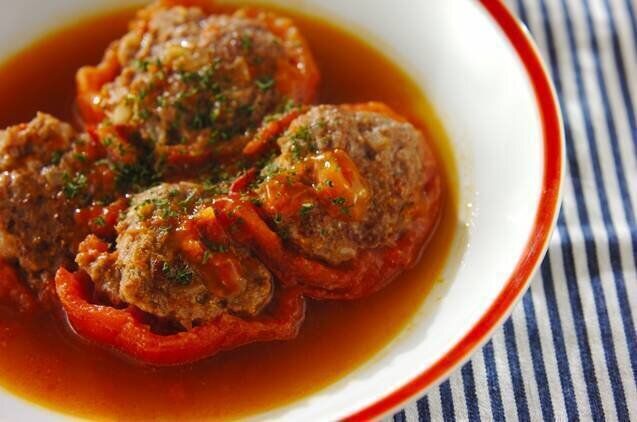 トマトの肉詰め