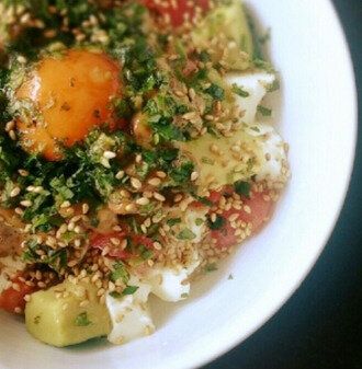アボカド&納豆&トマト お豆腐丼♪