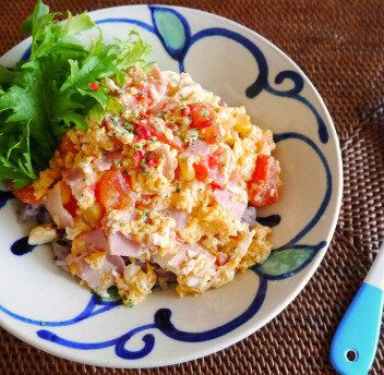 トマトとベーコン&豆腐丼