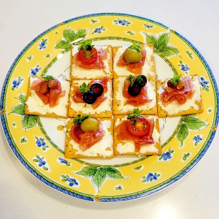 パーティー用に!生ハムとクリームチーズのカナッペ レシピ・作り方