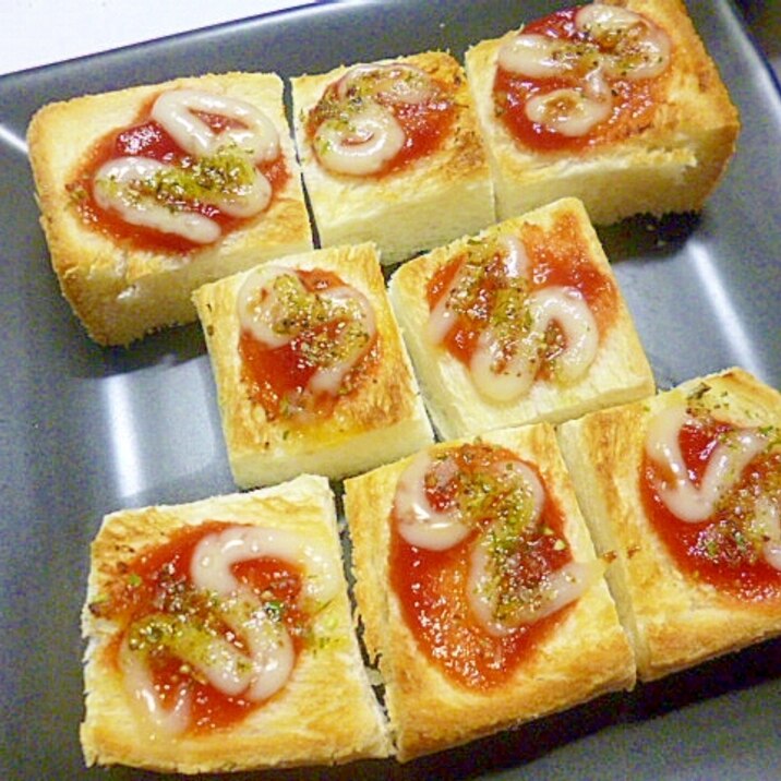 簡単♪おつまみ♪ひとくちピザ風トースト レシピ・作り方