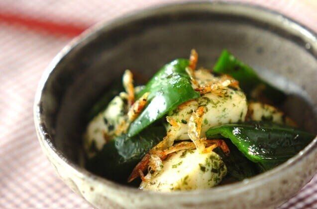 ハンペンとピーマンの磯の香炒め