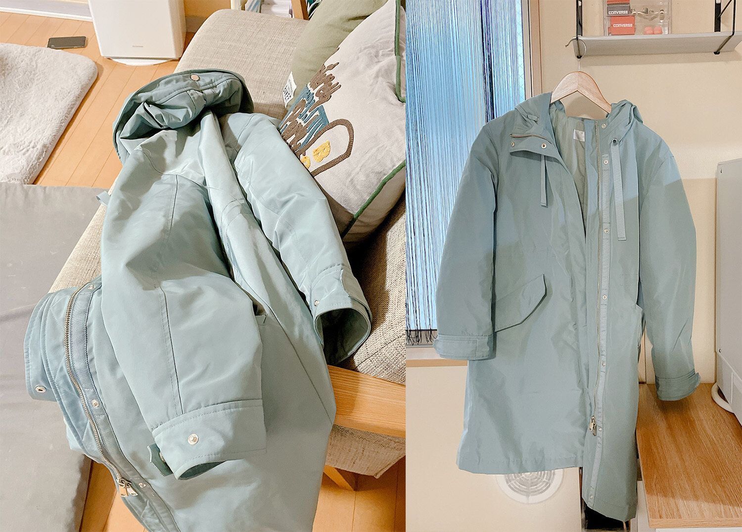 コートはソファではなくハンガーに