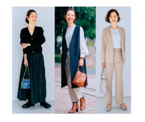 【GU】40代はネイビーのロングジレさえあれば様になる！