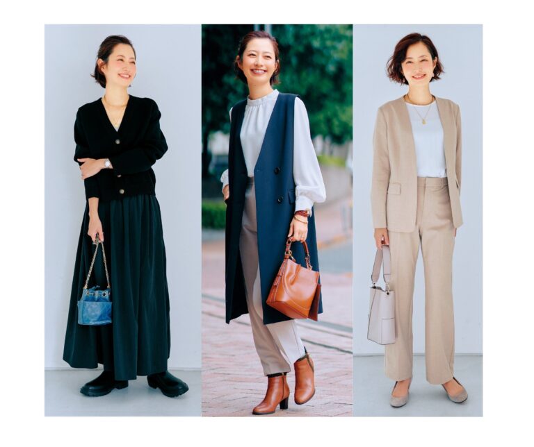 【GU】40代はネイビーのロングジレさえあれば様になる！