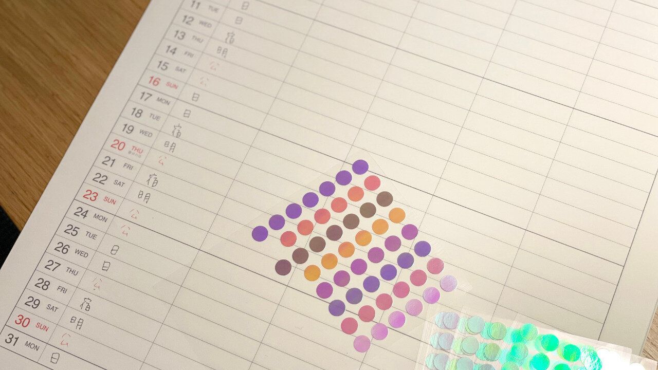 カレンダーとシール