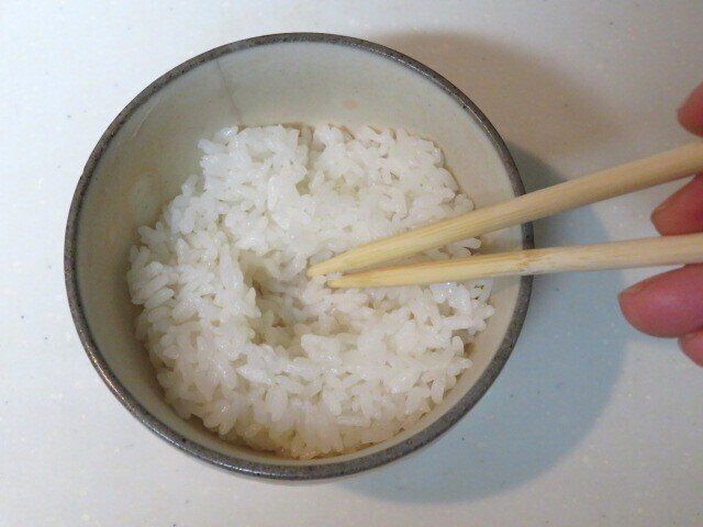ご飯を半量入れたところ