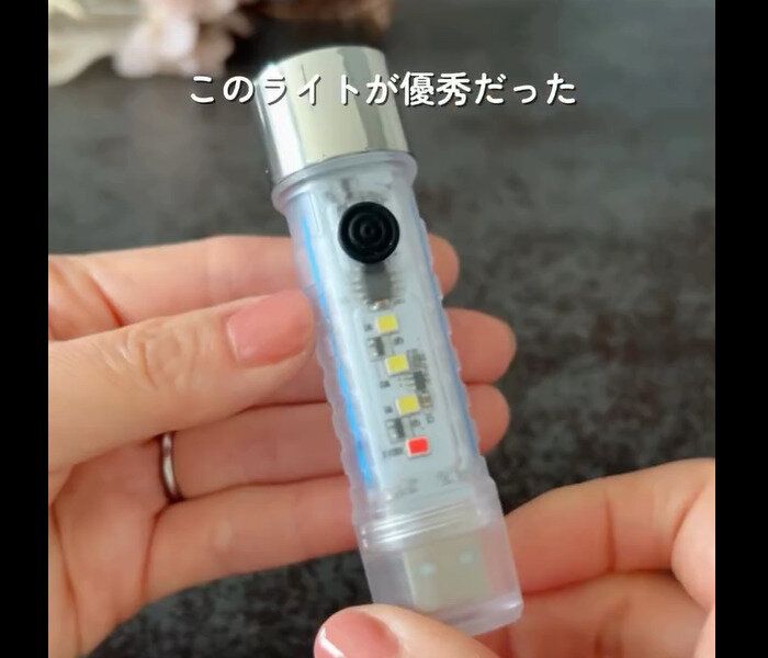 【ダイソー】コスパよし！充電式LEDスケルトンライト