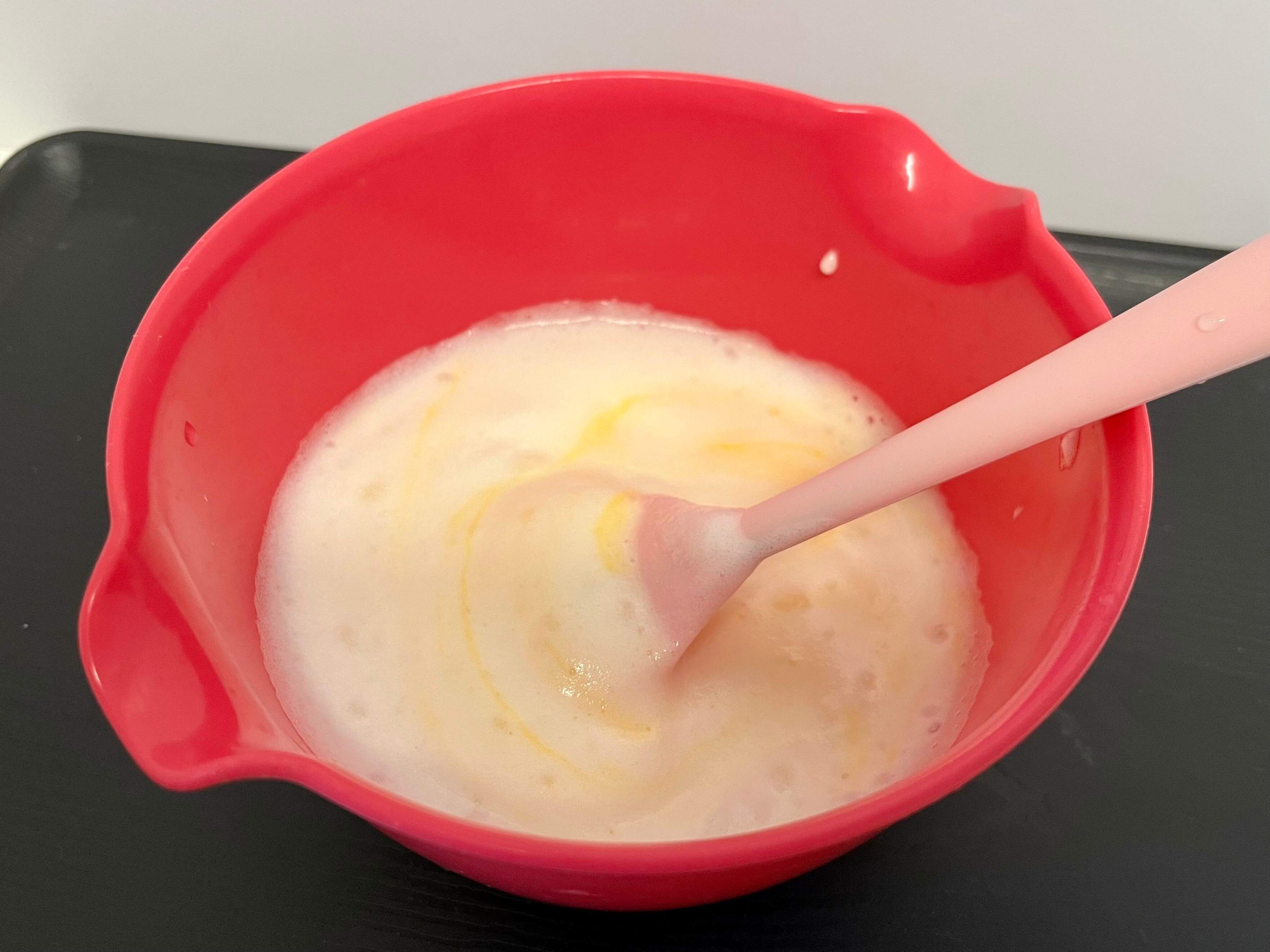 卵黄と混ぜたところ