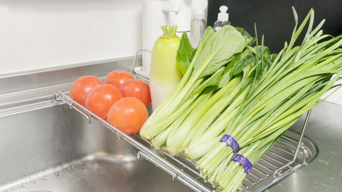 野菜をまとめて洗うと時短になる