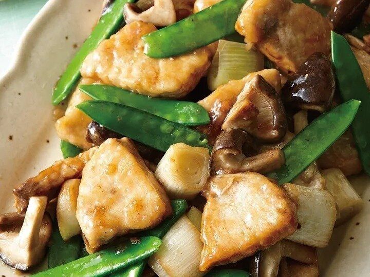 めかじきとしいたけのガーリックバター炒め