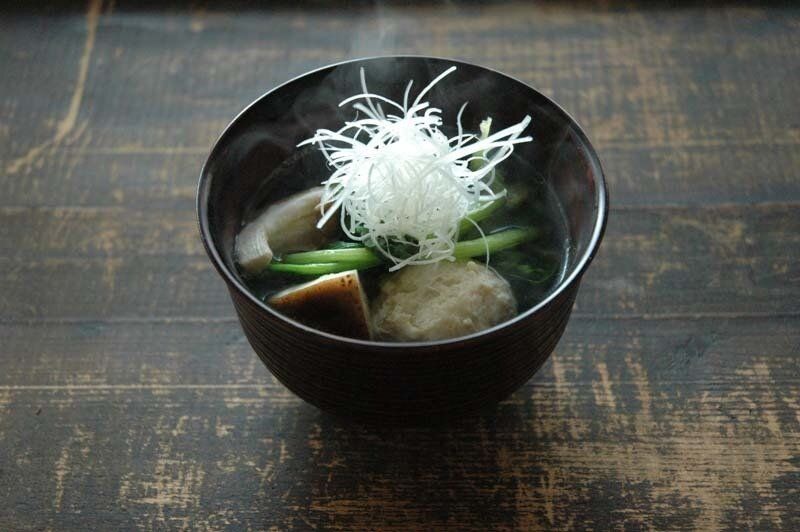 椎茸入り鶏団子のスープ