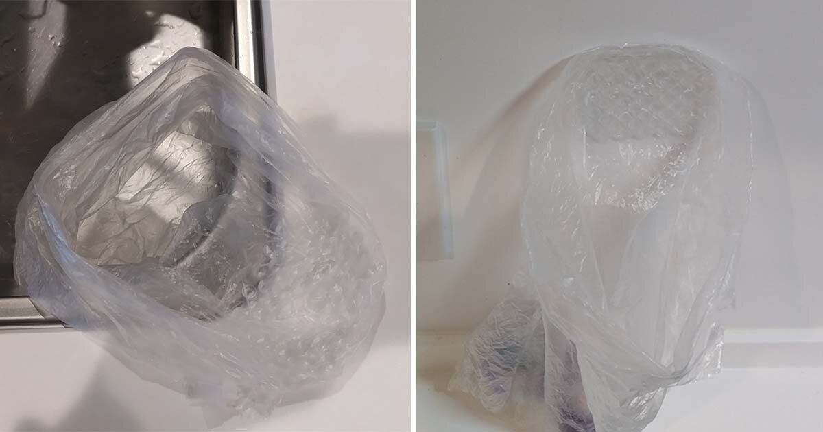 吸着シートで作られたゴミ箱