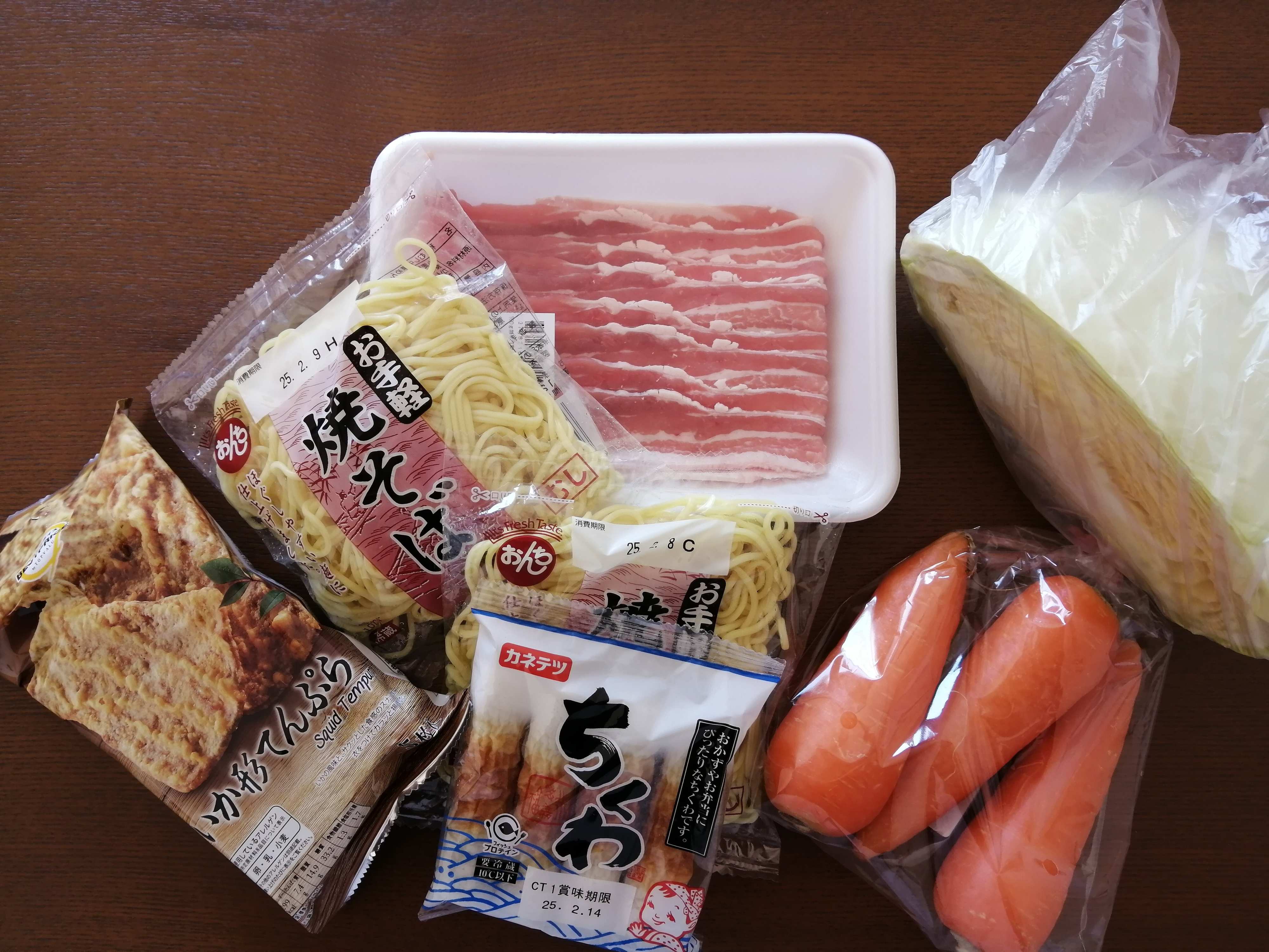 焼きそばの材料