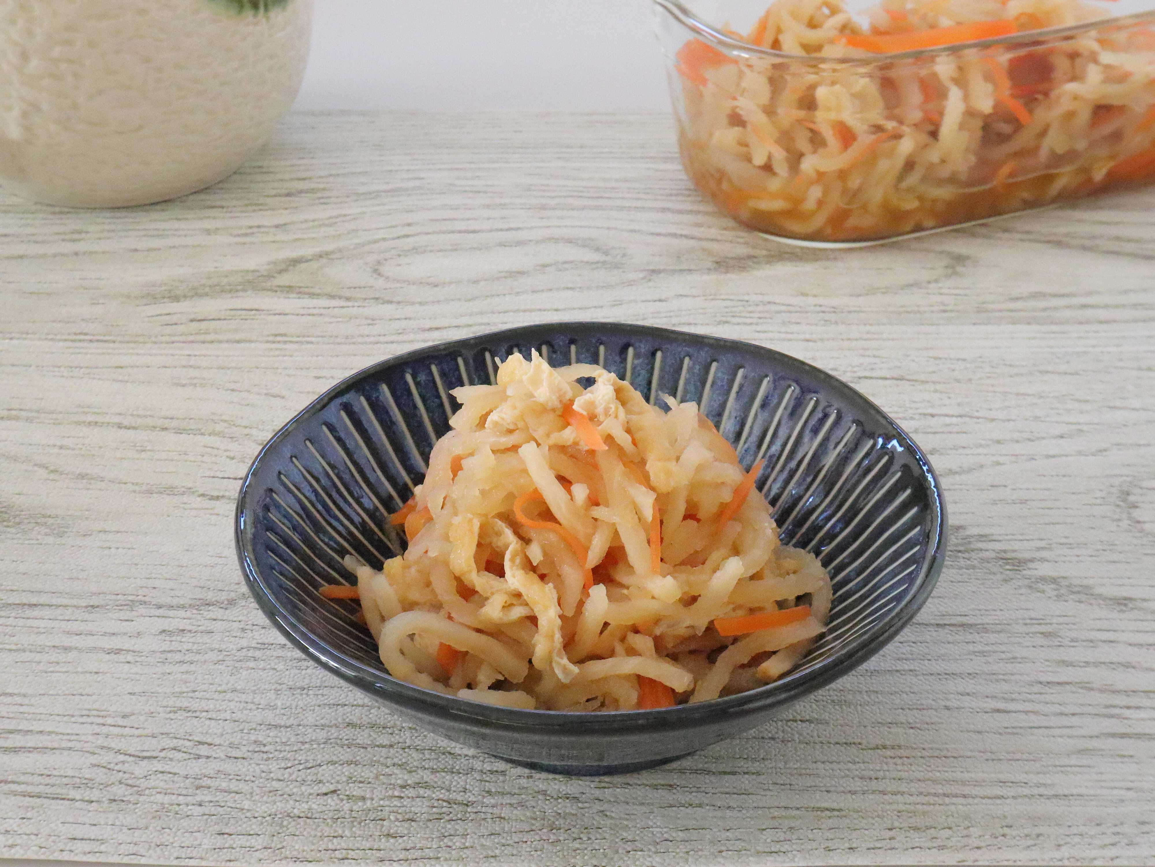 【レシピ1】ワンボウルで完結!レンジで作る切り干し大根煮