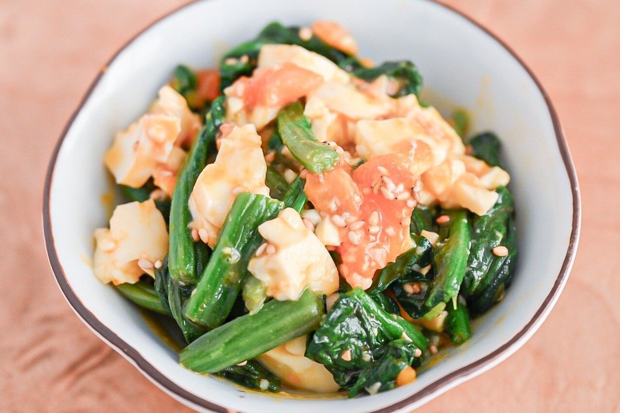 ほうれん草とゆで卵のナムル