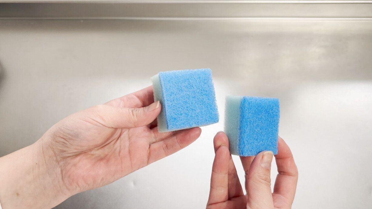 ひとつのスポンジが2つに