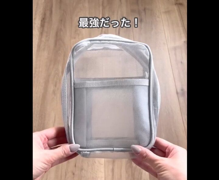 【ダイソー】売り切れるの納得!メッシュ縦型ポーチ
