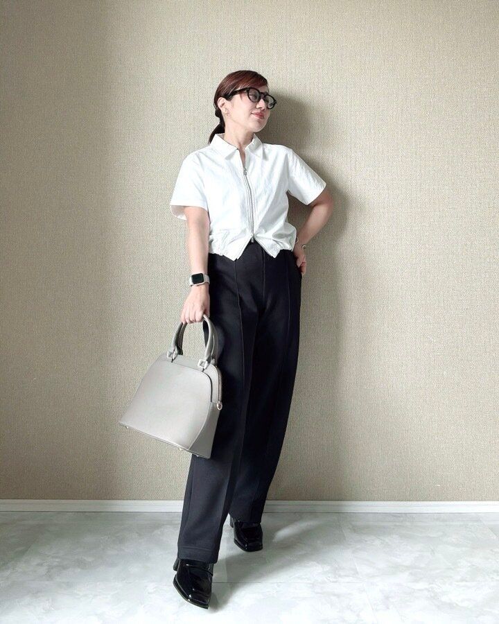 GU フロントジップシャツ