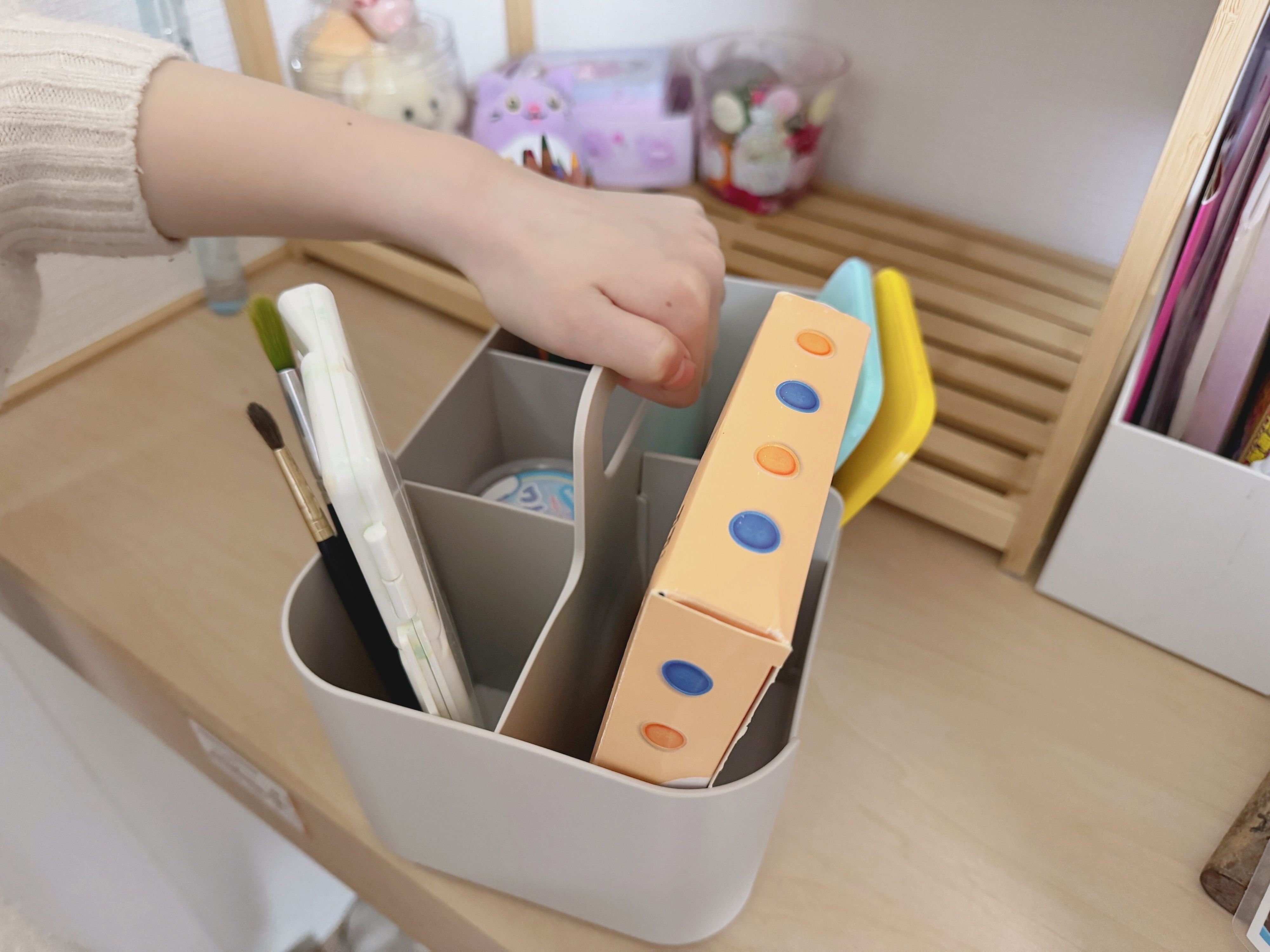 1.取っ手付きで持ち運びに便利だから