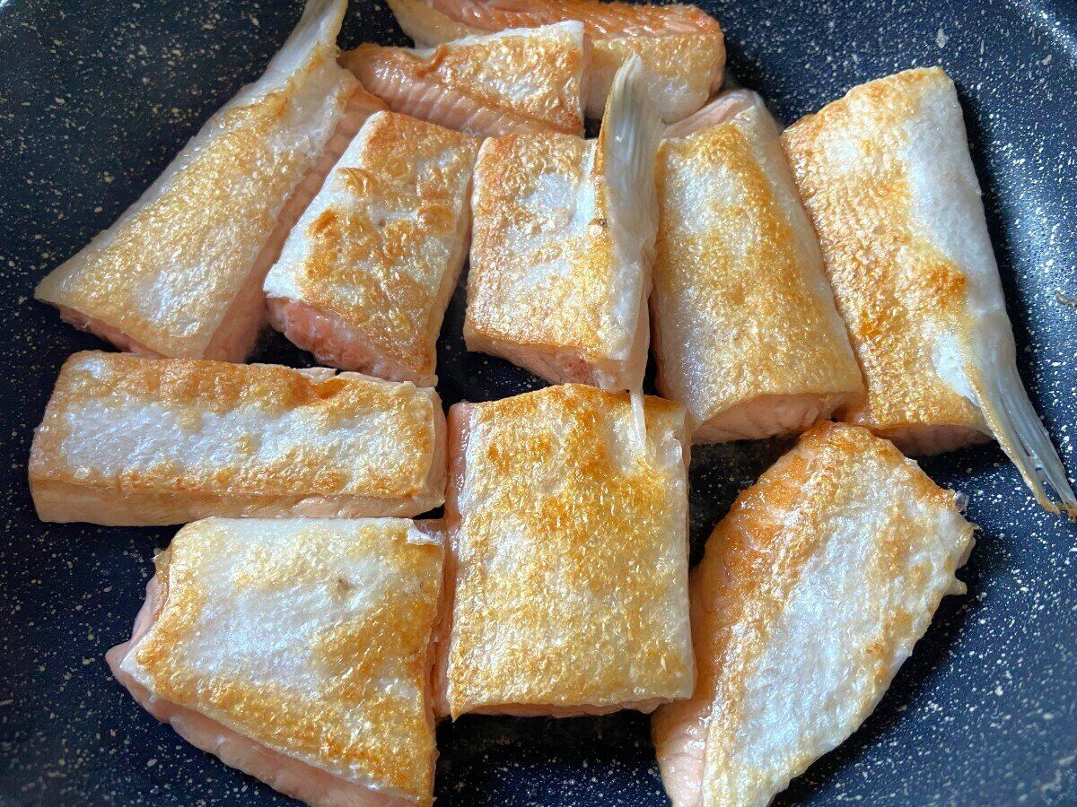 皮はしっかりと焼く