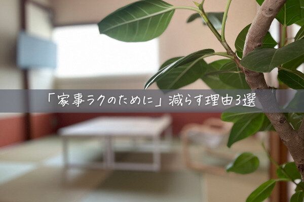 「ほんとに？」家事ラクの為に『モノを減らす』シンプルな理由3選