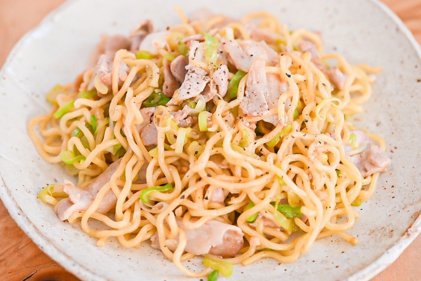 豚肉と長ネギの焼きそば