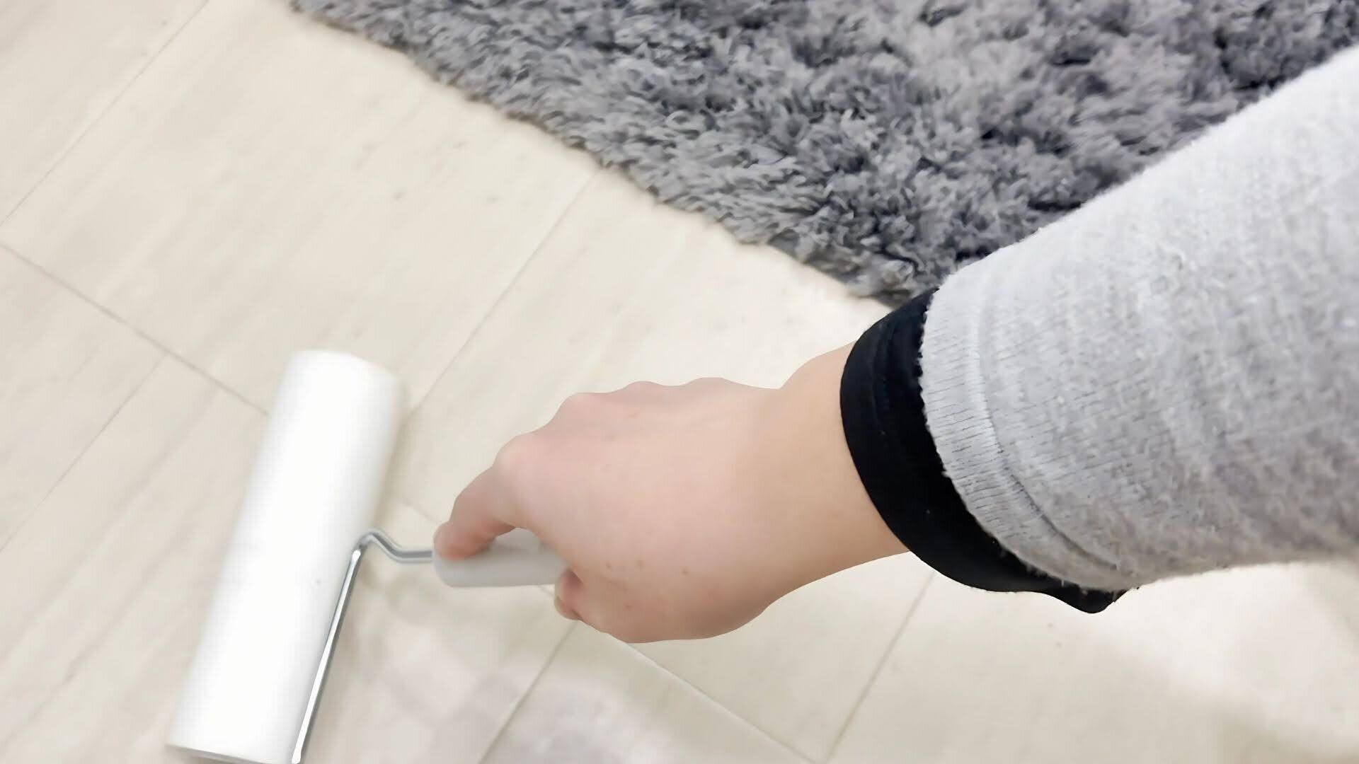 粘着クリーナーで髪の毛を除去