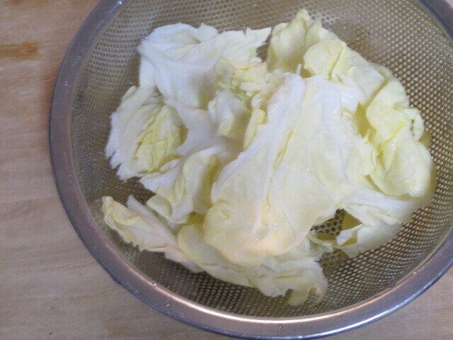 キャベツを洗ったところ