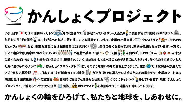 調理済みの食事を再分配し食品ロスの削減を目指す「かんしょくプロジェクト」をサポート