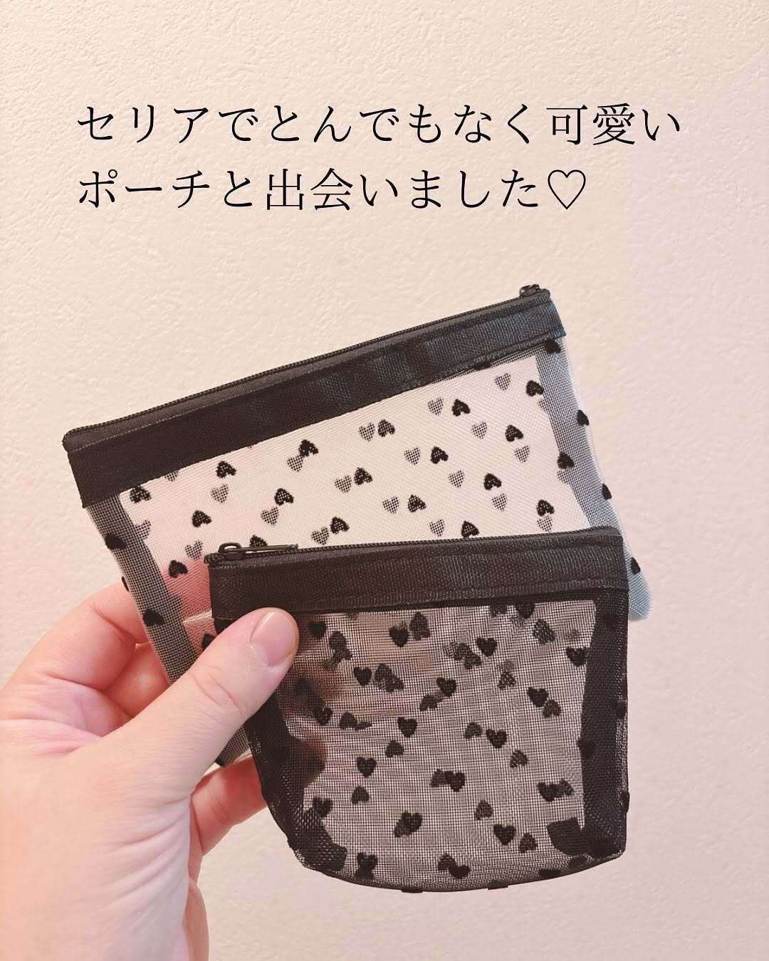 SNSなどでよく目にするシアーハートのポーチ!