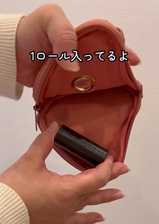 【3COINS】マナー袋1ロールを入れてもまだまだ入る大きさ