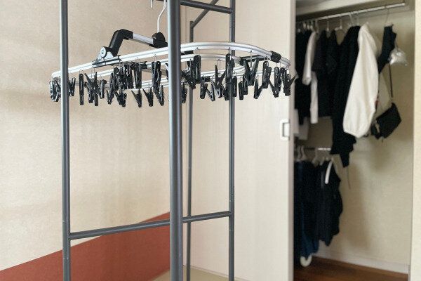 部屋干しのアイテムとクローゼット