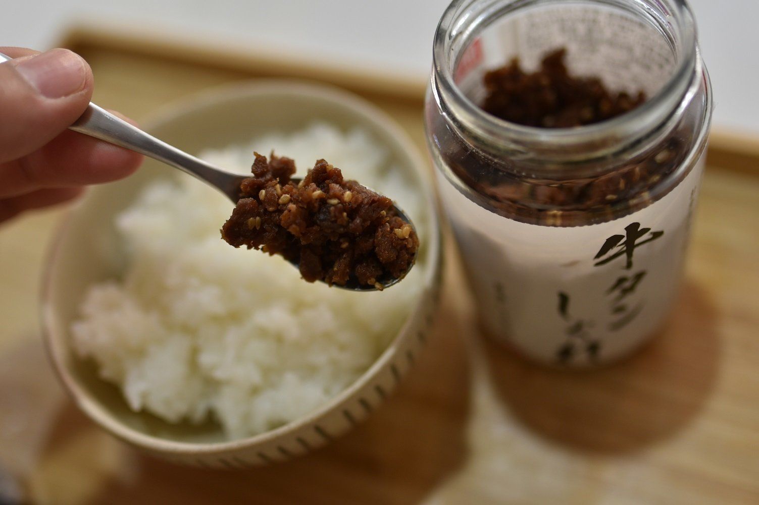 見た目はふつうのそぼろですが、しっかりとした歯ごたえとうま味から牛タンらしさを実感