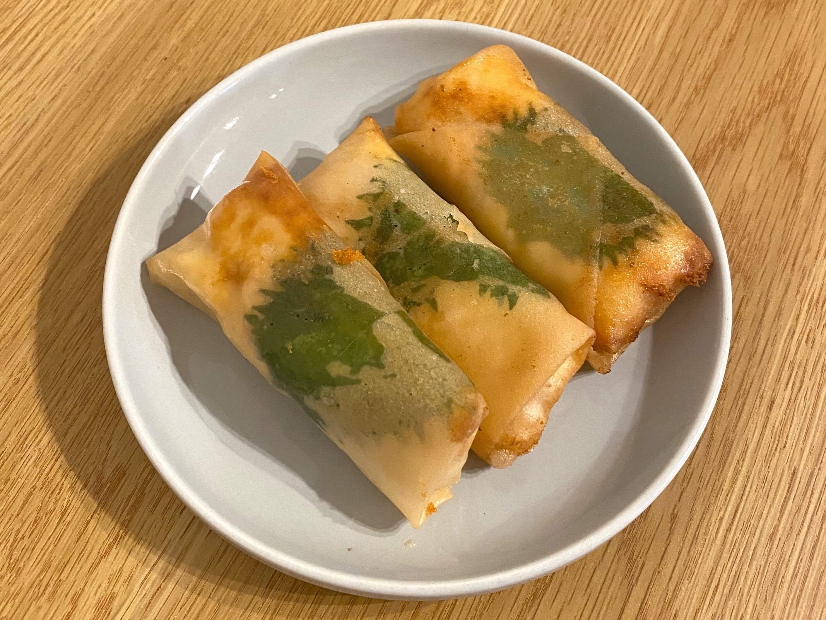 梅めんたいで作ったアレンジ春巻き