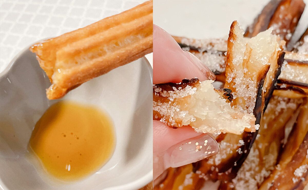 シロップや砂糖をまぶして