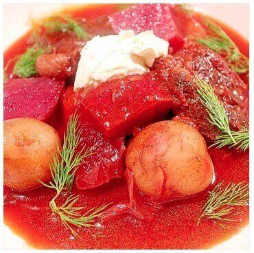 ゴロゴロお肉と野菜のボルシチ