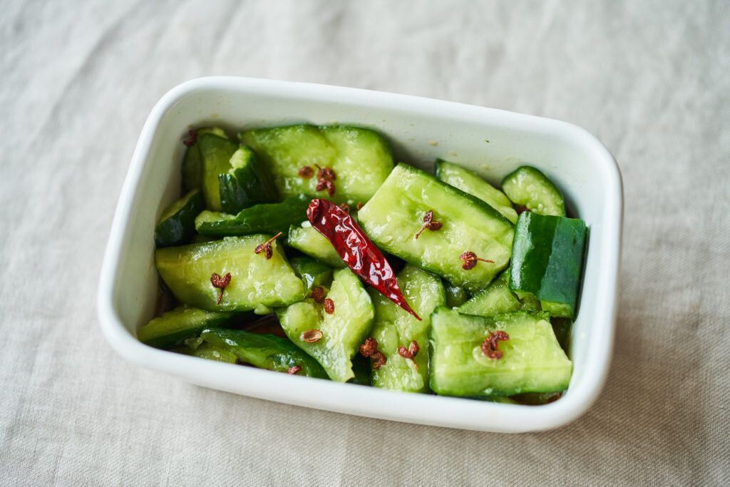 たたききゅうりのラーパーツァイ(中華風漬け物)